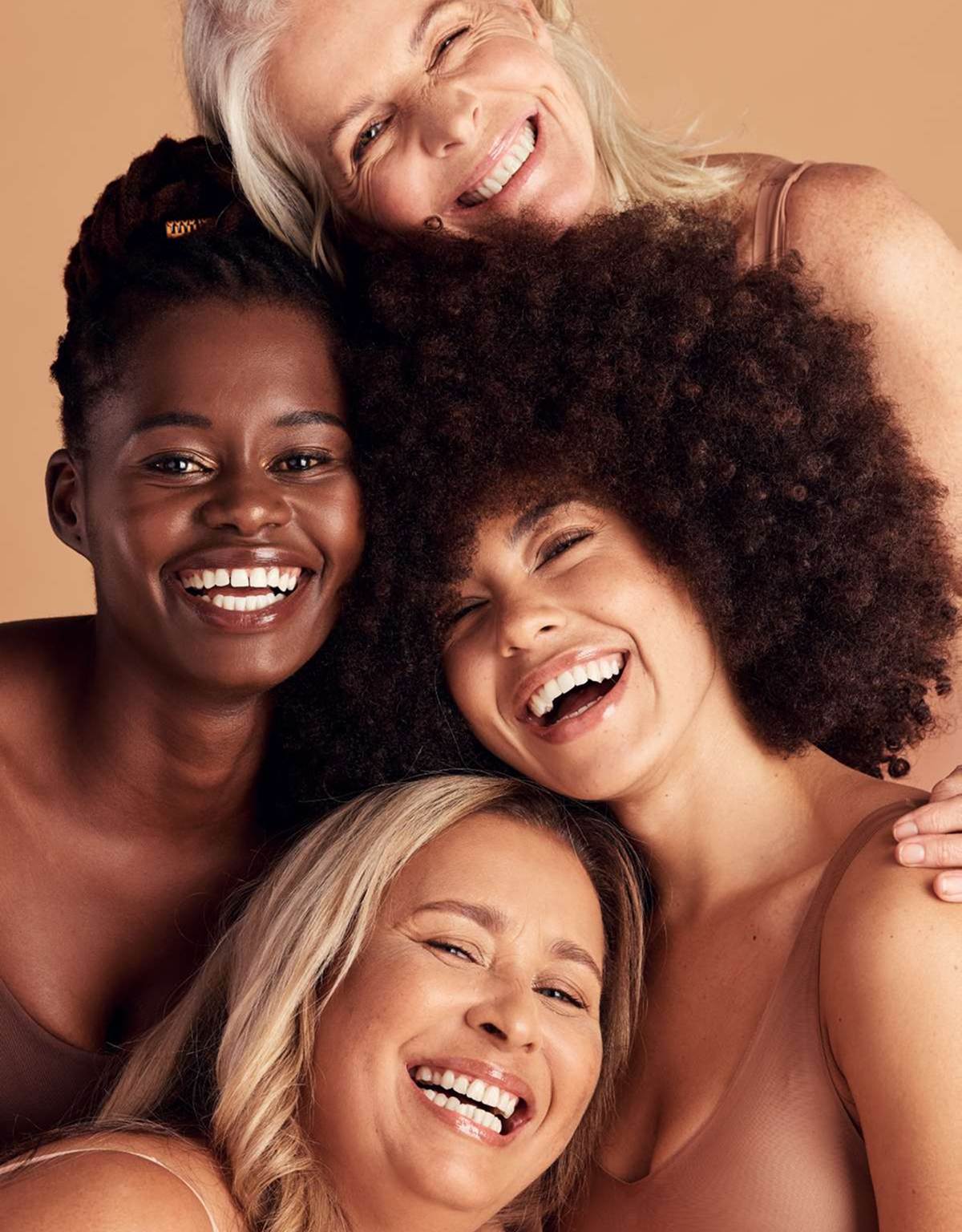 diversity beauty and natural with woman friends